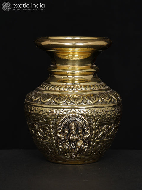 5" Superfine Goddess Lakshmi Kalash in Brass