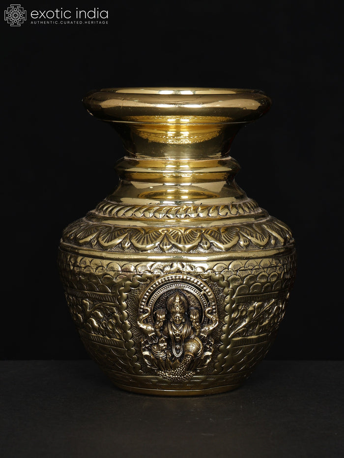 5" Superfine Goddess Lakshmi Kalash in Brass