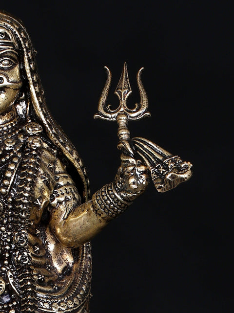 5" Small Superfine Goddess Ganga with Her Vahana Makar | Brass Statue