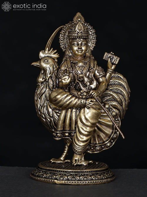 4" Superfine Bahuchara Mata Brass Statue Handmade