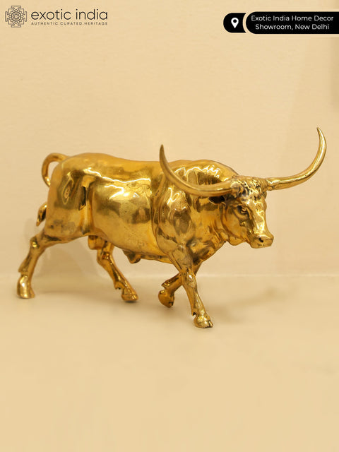5" Small Superfine Angry Bull | Brass Statue