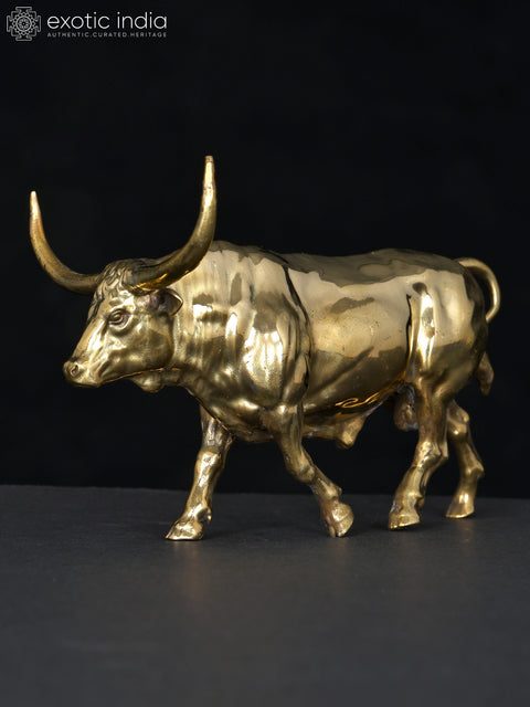 5" Small Superfine Angry Bull | Brass Statue