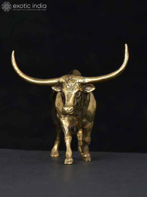 5" Small Superfine Angry Bull | Brass Statue