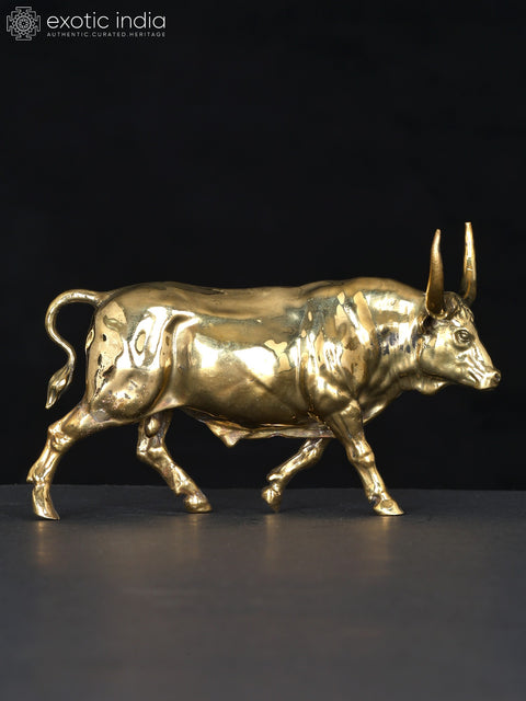 5" Small Superfine Angry Bull | Brass Statue