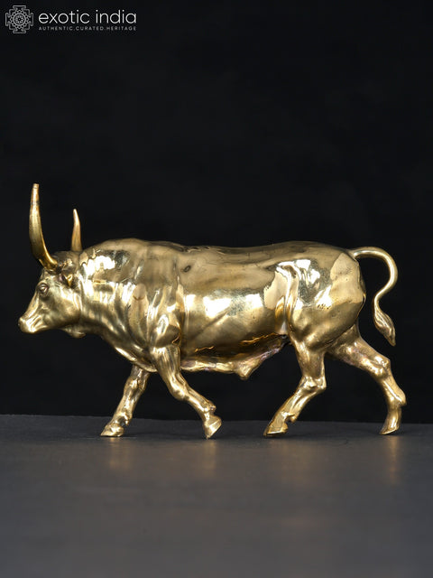 5" Small Superfine Angry Bull | Brass Statue