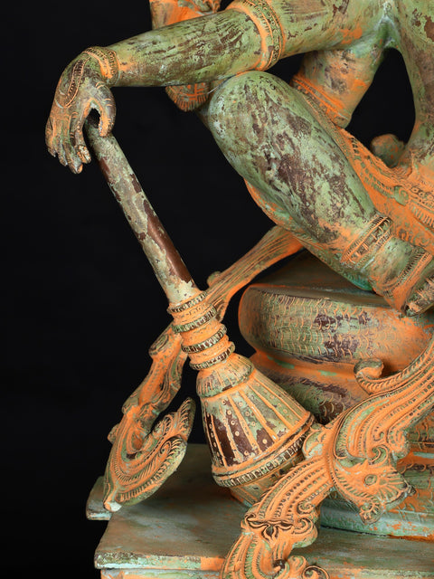 28" Lord Vishnu Seated on Sheshnag | Brass Statue