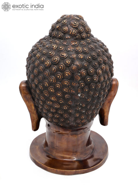 21" Lord Buddha Head | Brass Statue