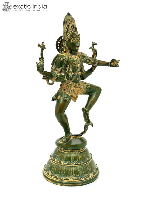 22" Four Armed Dancing Lord Shiva | Brass Statue