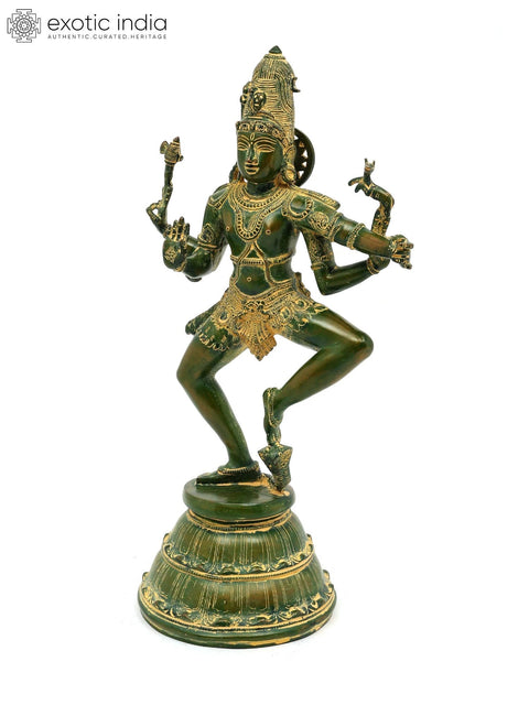 22" Four Armed Dancing Lord Shiva | Brass Statue