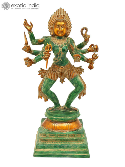 23" Eight Armed Goddess Kali Handmade Brass Statue