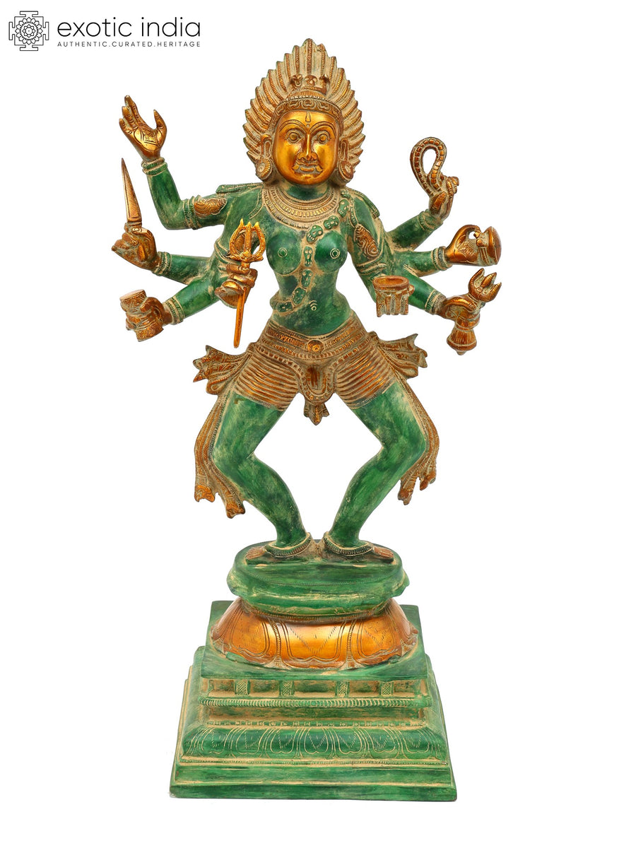 23" Eight Armed Goddess Kali Handmade Brass Statue