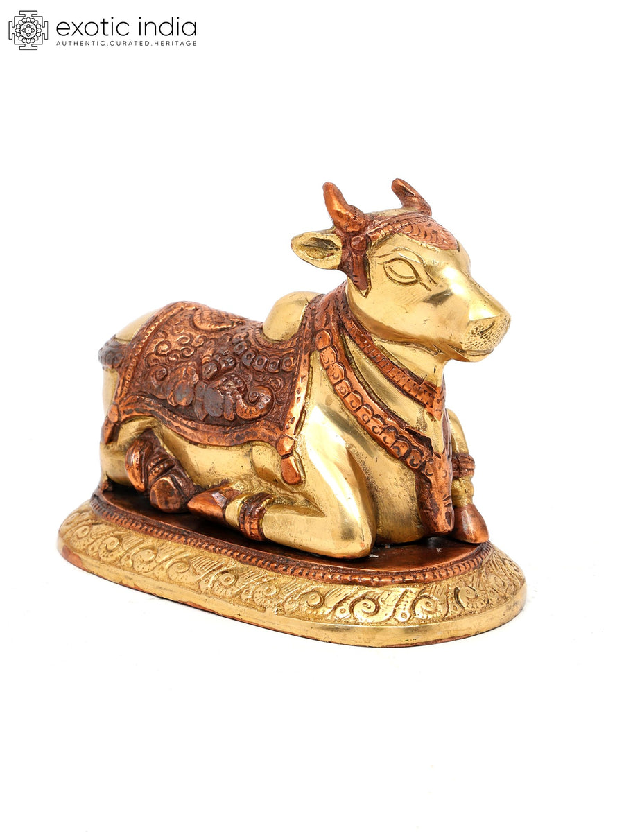 7" Brass Nandi Statue for Home Pooja