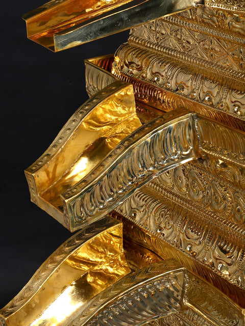 52" Large Set of Five Abhishek Patras in Brass