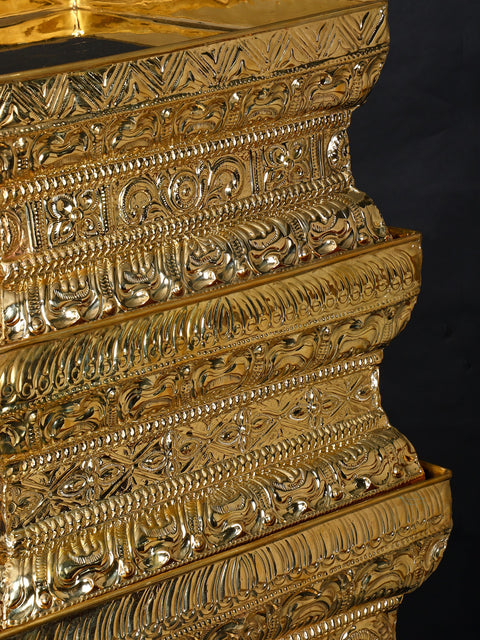 52" Large Set of Five Abhishek Patras in Brass