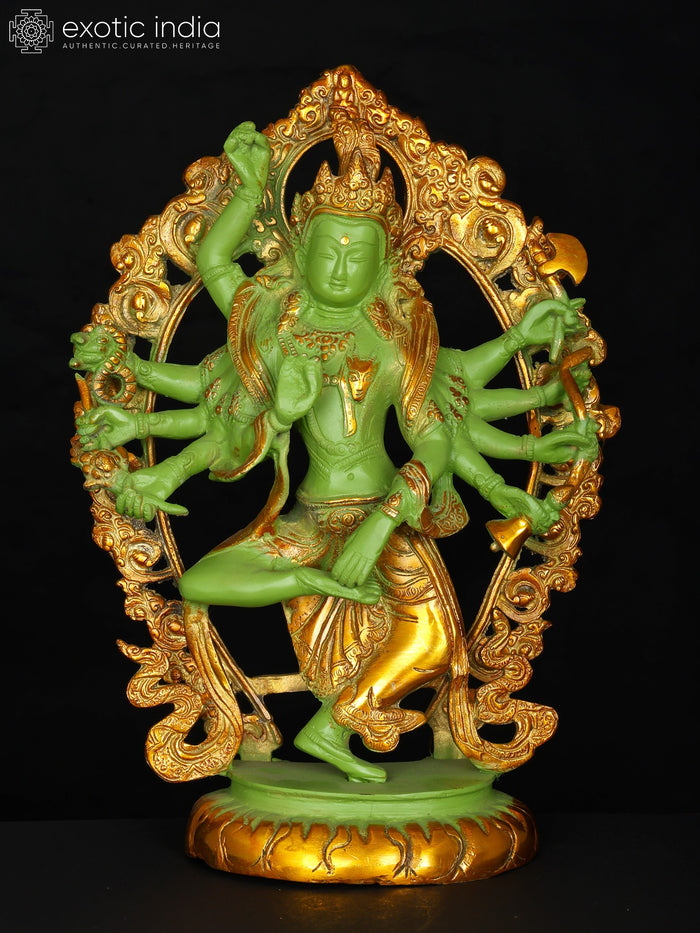12" Dancing Avalokiteshvara Brass Handmade Statue