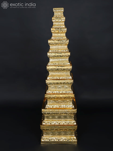 56" Large Set of 10 Abhishek Patras in Brass