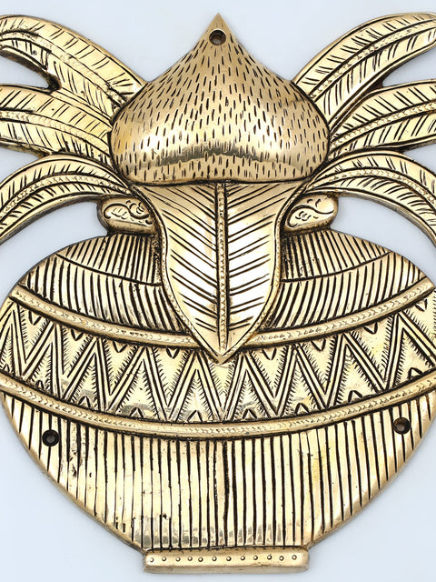 10" Brass Wall Hanging Ritual Kalash