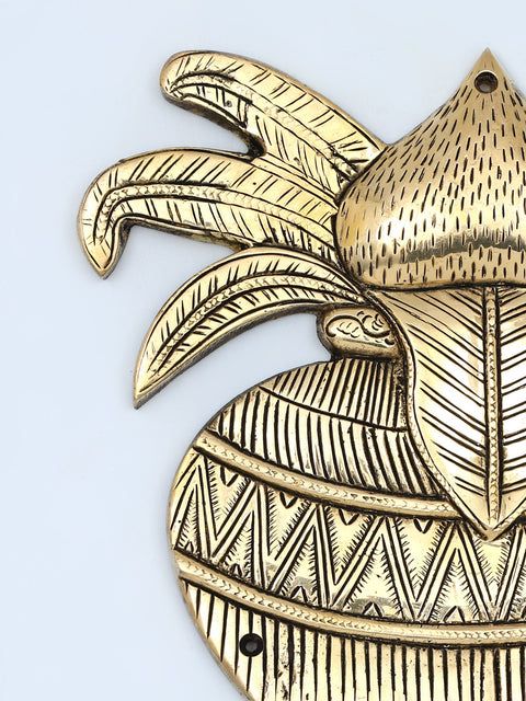 10" Brass Wall Hanging Ritual Kalash