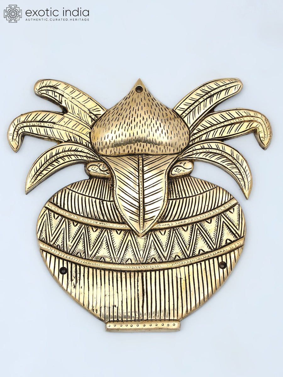 10" Brass Kalash Wall Hanging for Pooja