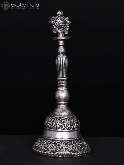 Superfine Vaishnava Chakra Bell in Brass with Silver Plating | Multiple Sizes
