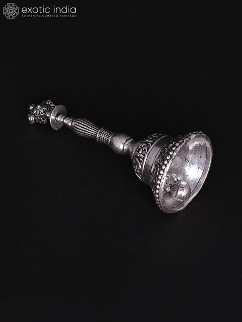 Superfine Vaishnava Chakra Bell in Brass with Silver Plating | Multiple Sizes