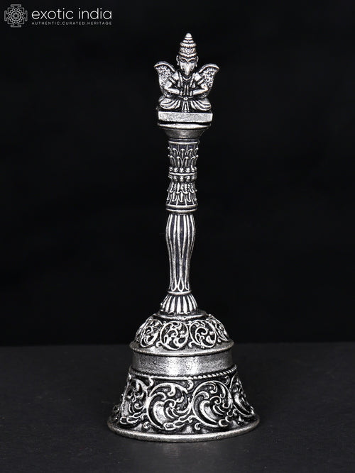 4" Superfine Garuda Bell Brass Statue with Silver Plating