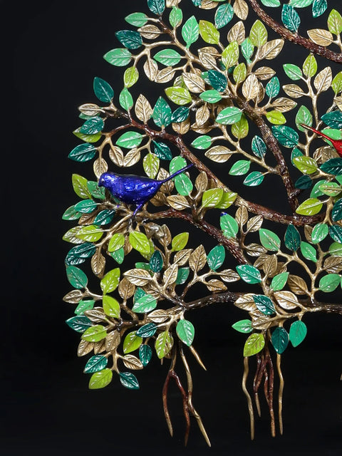 Large Brass Tree of Life with Chirping Birds | Home Decor