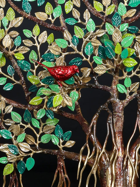 Large Brass Tree of Life with Chirping Birds | Home Decor