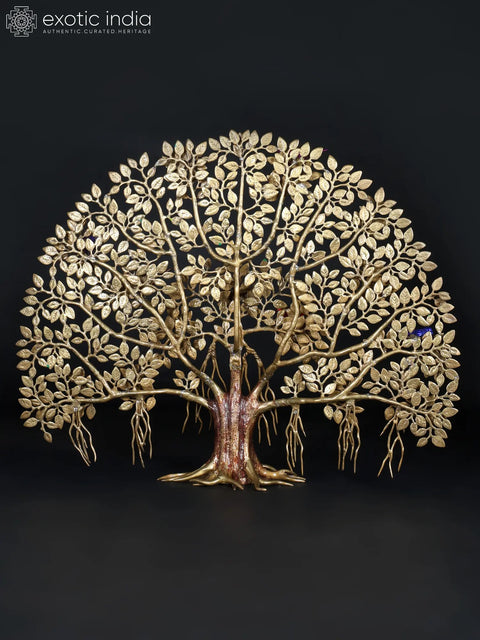 Large Brass Tree of Life with Chirping Birds | Home Decor