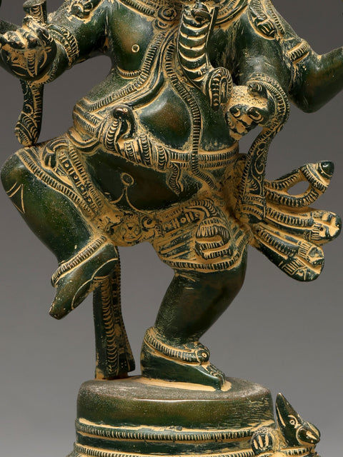13" Dancing Lord Ganesha | Brass Statue
