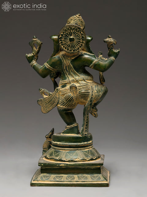 13" Dancing Lord Ganesha | Brass Statue