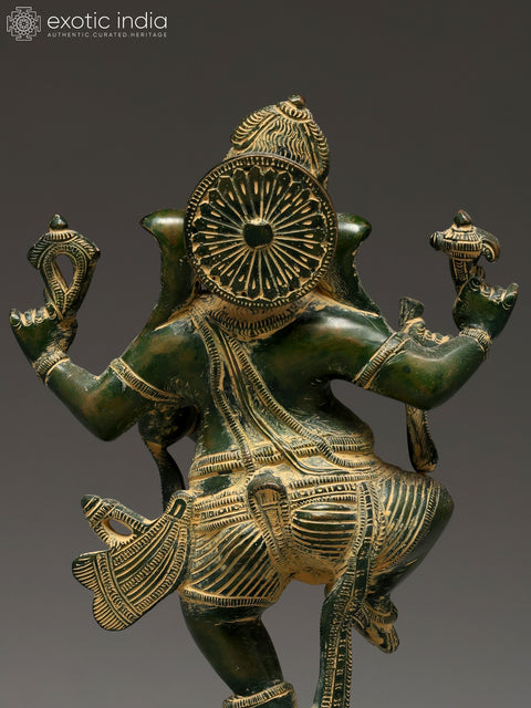 13" Dancing Lord Ganesha | Brass Statue