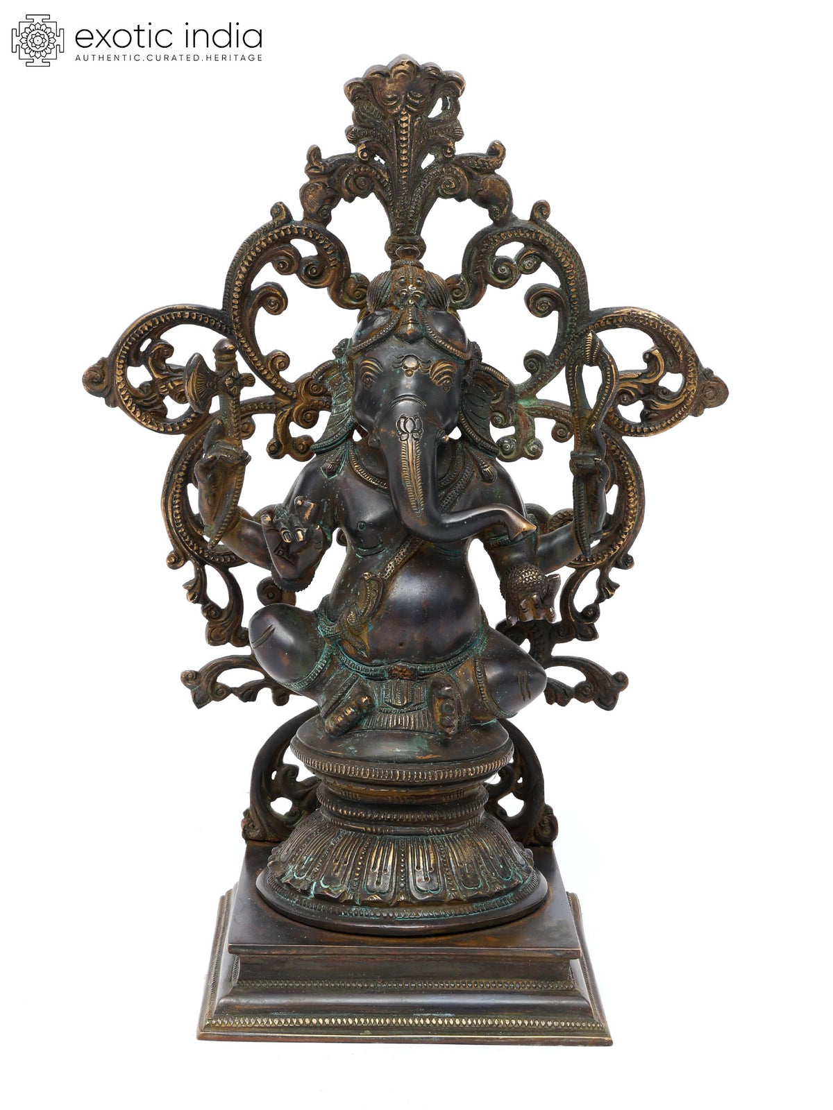 13" Lord Ganapati Handmade Brass Statue