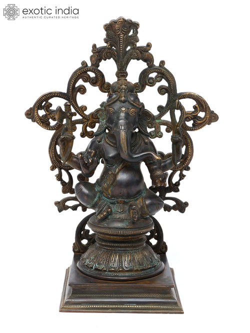 13" Lord Ganapati Handmade Brass Statue
