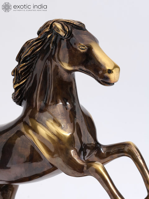 17" Galloping Horse | Decorative Brass Statue