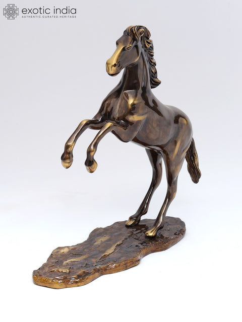 17" Galloping Horse | Decorative Brass Statue