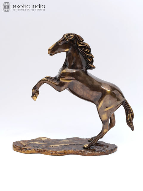 17" Galloping Horse | Decorative Brass Statue