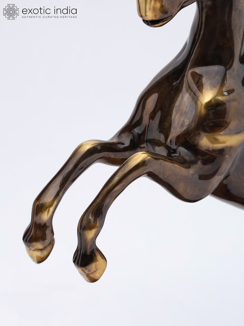 17" Galloping Horse | Decorative Brass Statue