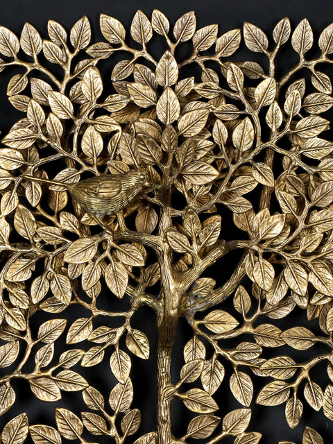 80" Super Large Brass Tree of Life with Chirping Birds