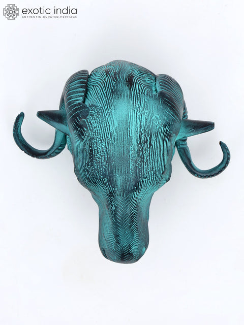 7" Wall Hanging Sheep Head in Brass | Home Decor
