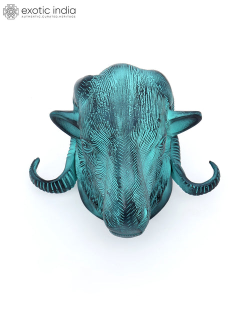 7" Wall Hanging Sheep Head in Brass | Home Decor