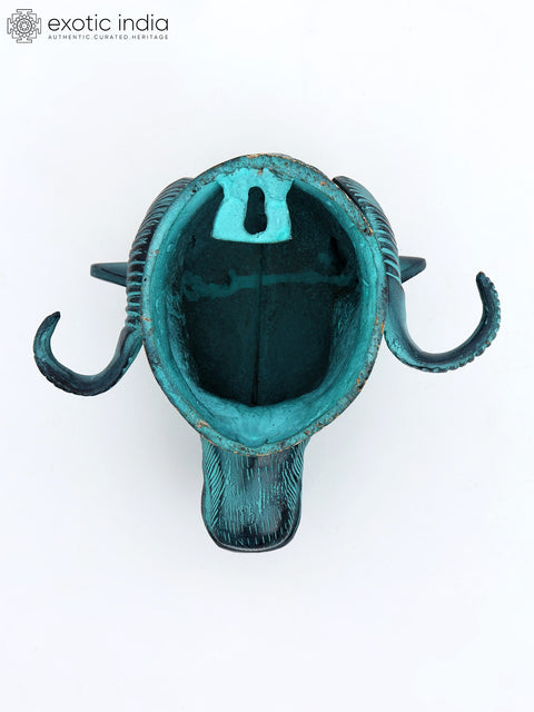7" Wall Hanging Sheep Head in Brass | Home Decor