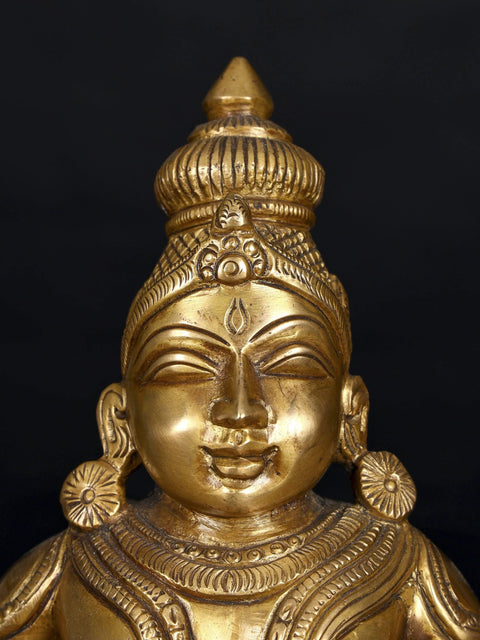 16" Blessing Lord Kubera with Goddess Lakshmi | Brass Statue