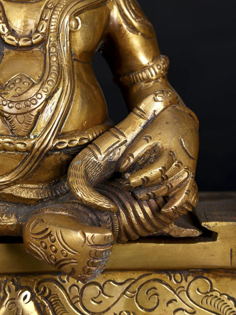 16" Blessing Lord Kubera with Goddess Lakshmi | Brass Statue