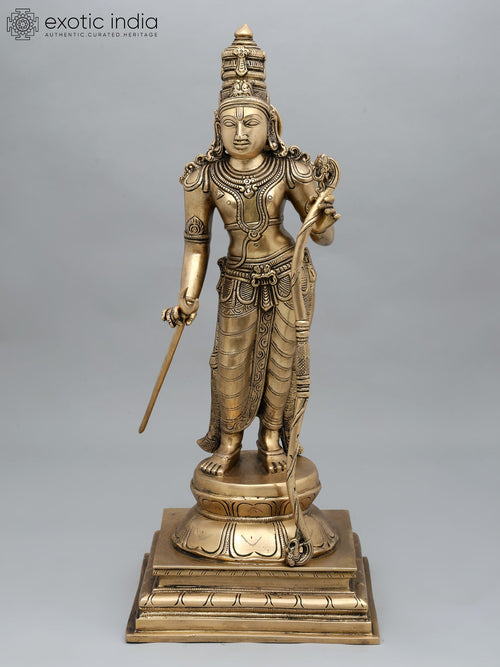 21" Standing Prabhu Shri Ram Brass Statue for Home Pooja
