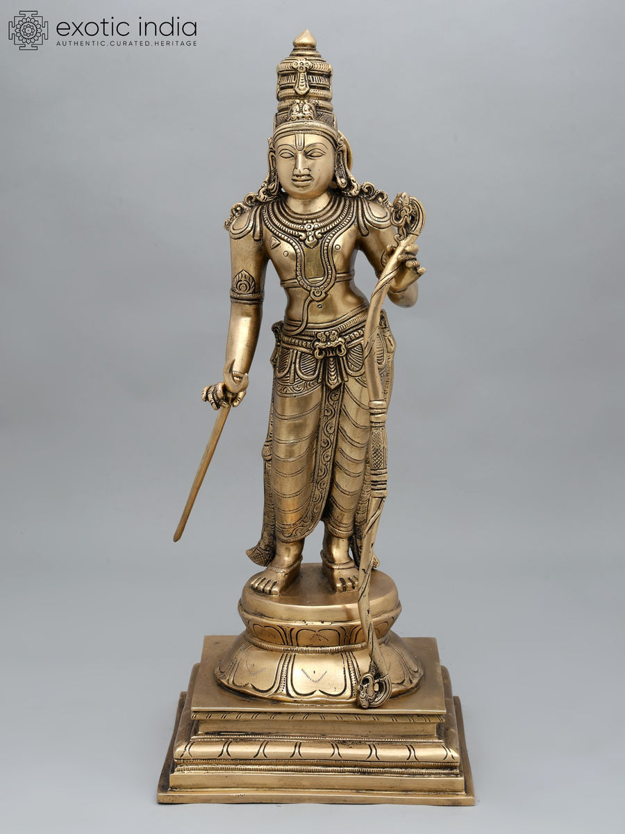 21" Standing Prabhu Shri Ram Brass Statue for Home Pooja