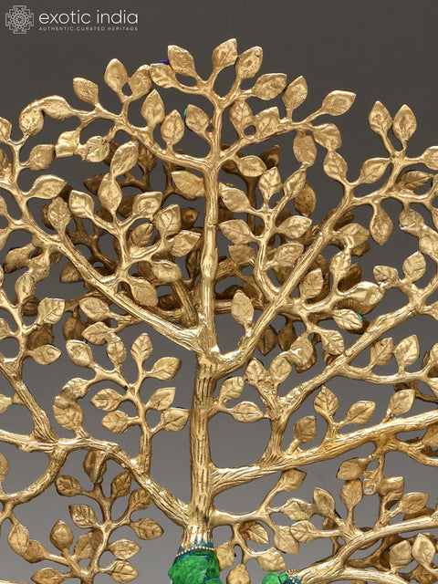 19" Brass Tree of Life with Inlay Work