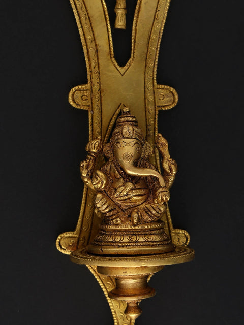 12" Lord Ganesha Wall Hanging Statue Brass