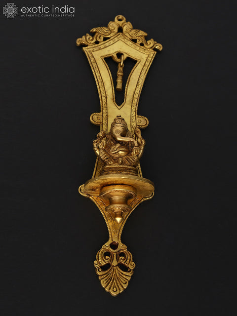12" Lord Ganesha Wall Hanging Statue Brass