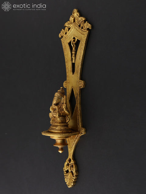 12" Lord Ganesha Wall Hanging Statue Brass